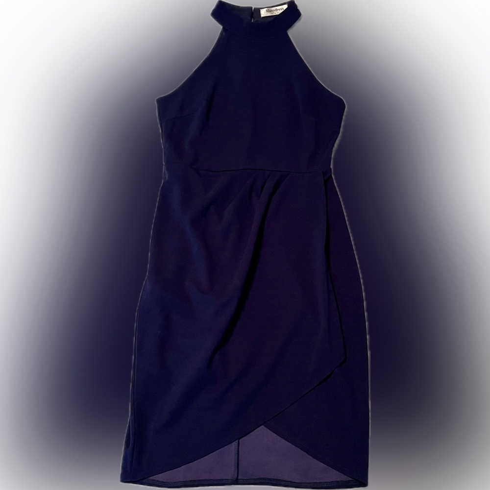 Elegant Navy Blue Women's Dress - Size S